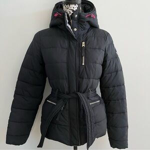 Abercrombie & Fitch Women's Belted Winter Puffer Coat with Hood Size Small